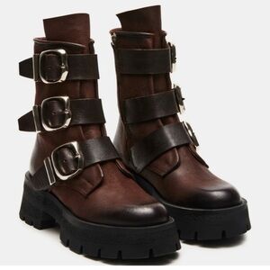 Steve Madden Roland Dark Brown Combat Boots